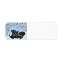 Scottish Terriers in the snow! Return Address Label