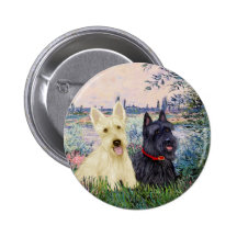 Scottish Terriers (two-BW) - By the Seine Pins