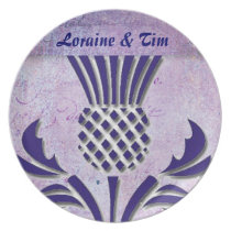 Scottish thistle in deep purple plates