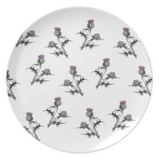 Scottish Thistle Pattern Plate Zazzle