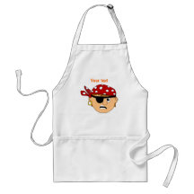 Scowling Boy Cute Pirate Stuff Customizable Apron