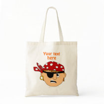 Scowling Boy Cute Pirate Stuff Customizable Tote Bag