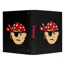 Scowling Boy Cute Pirate Stuff Customizable Vinyl Binder