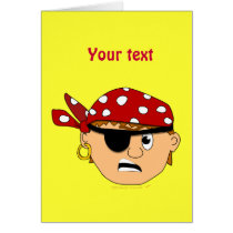 Scowling Boy Cute Pirate Stuff Customizable Cards
