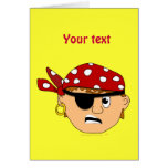 Scowling Boy Cute Pirate Stuff Customizable Cards