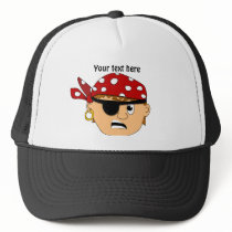 Scowling Boy Cute Pirate Stuff Customizable Mesh Hat