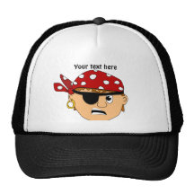 Scowling Boy Cute Pirate Stuff Customizable Mesh Hat
