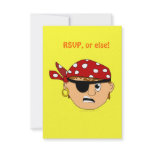Scowling Boy Cute Pirate Stuff Customizable Custom Invite