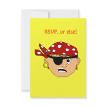 Scowling Boy Cute Pirate Stuff Customizable Custom Invite