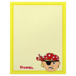 Scowling Boy Cute Pirate Stuff Customizable Personalized Letterhead
