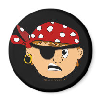 Scowling Boy Cute Pirate Stuff Customizable Fridge Magnets