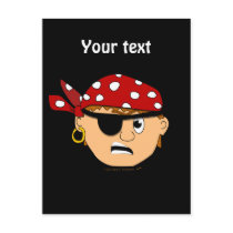 Scowling Boy Cute Pirate Stuff Customizable Post Card