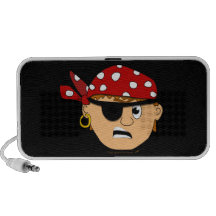 Scowling Boy Cute Pirate Stuff Customizable Mini Speakers