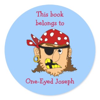 Today’s Best Award–Scowling Pirate Custom Book Label Stickers