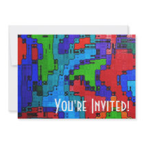 Scrambled Frequency - Crazy Cool Abstract Personalized Invite