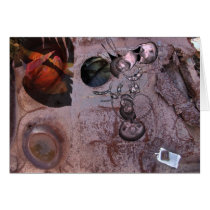 Scrap metal and digital painting collage cards