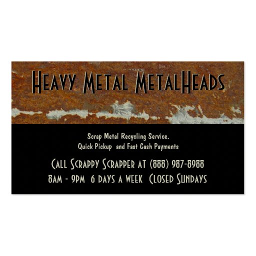 Scrap Metal Recycler Dump or Depot Center Business Card Templates (front side)