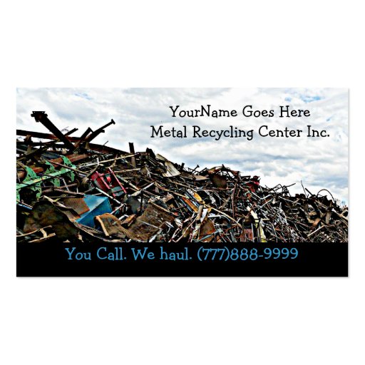 Scrap Metal Recycler Dump or Depot Center Business Card (front side)