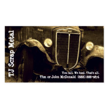 Scrap Metal Recycling & Garbage Pickup Business Cards