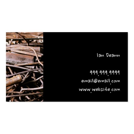 Scrap Metal Removal Recycling Junk Business Cards (back side)