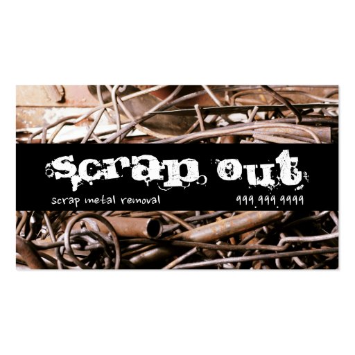 Scrap Metal Removal Recycling Junk Business Cards (front side)
