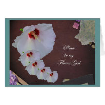 Scrapbook Hibiscus Flower Girl Request Card