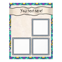 Scrapbook Layout Pages - Aqua 18 Custom Letterhead