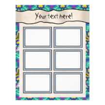 Scrapbook Layout Pages - Aqua 18 Personalized Letterhead
