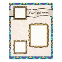 Scrapbook Layout Pages - Aqua 18 Customized Letterhead