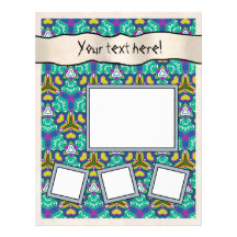 Scrapbook Layout Pages - Aqua 18 Personalized Letterhead