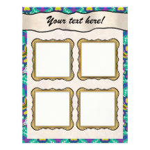 Scrapbook Layout Pages - Aqua 18 Letterhead Template
