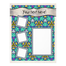 Scrapbook Layout Pages - Aqua 18 Personalized Letterhead