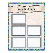 Scrapbook Layout Pages - Aqua 18 Personalized Letterhead