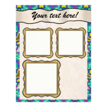 Scrapbook Layout Pages - Aqua 18 Personalized Letterhead