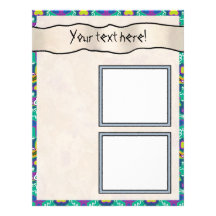 Scrapbook Layout Pages - Aqua 18 Personalized Letterhead