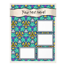 Scrapbook Layout Pages - Aqua 18 Personalized Letterhead