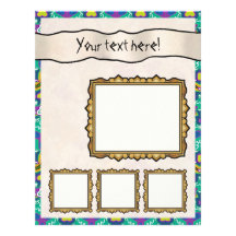 Scrapbook Layout Pages - Aqua 18 Personalized Letterhead
