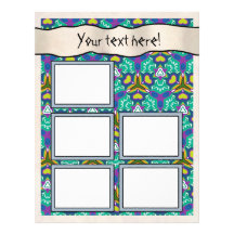 Scrapbook Layout Pages - Aqua 18 Personalized Letterhead