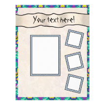Scrapbook Layout Pages - Aqua 18 Personalized Letterhead