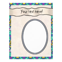 Scrapbook Layout Pages - Aqua 18 Personalized Letterhead