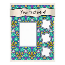 Scrapbook Layout Pages - Aqua 18 Letterhead Template