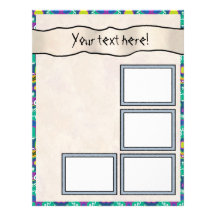 Scrapbook Layout Pages - Aqua 18 Letterhead Design