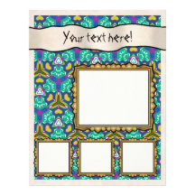 Scrapbook Layout Pages - Aqua 18 Letterhead Design