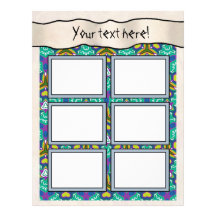 Scrapbook Layout Pages - Aqua 18 Letterhead Design
