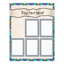 Scrapbook Layout Pages - Aqua 18 Letterhead Design