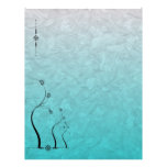 Scrapbook Paper Teal Grapevine Floral letterhead