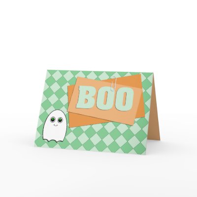 Scrapbook Style Boo Ghost Halloween Card