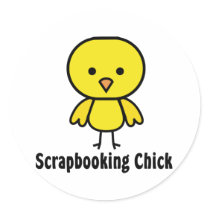 Scrapbooking Chick Round Sticker