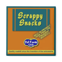 Scrappy Snacks Square Magnet by ChiaPetRescue Scrappy Snacks Square Magnet