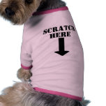 Scratch Here Arrow Down Dog T-Shirt
